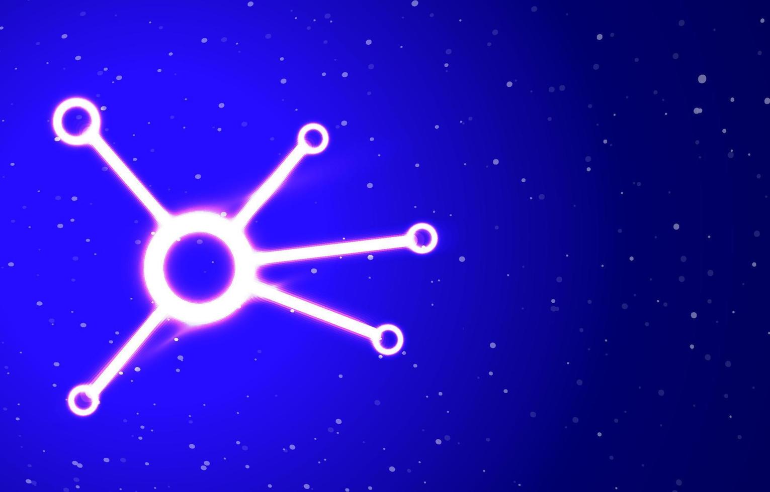 Verbindung Netzwerk Neon Privatsammlung. Laden Sie einen einzigartigen superhellen neonlinearen Spinnennetzzeichenvektor herunter. Licht platzen. Designelement lineares Neonsymbol. tolle Werbung jeden Abend. vektor