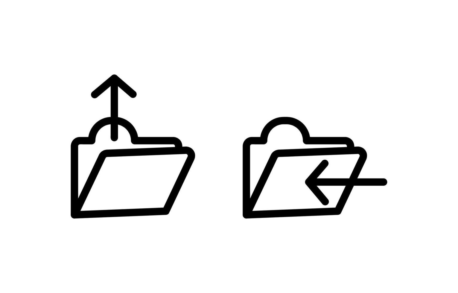 Dateiordner einfache private Sammlung Icon-Set. Laden Sie lineare Download- und Upload-Dateitypen Vektor hoch. Design-Element lineares Symbol Symbol. bearbeitbares lineares Icon-Set.