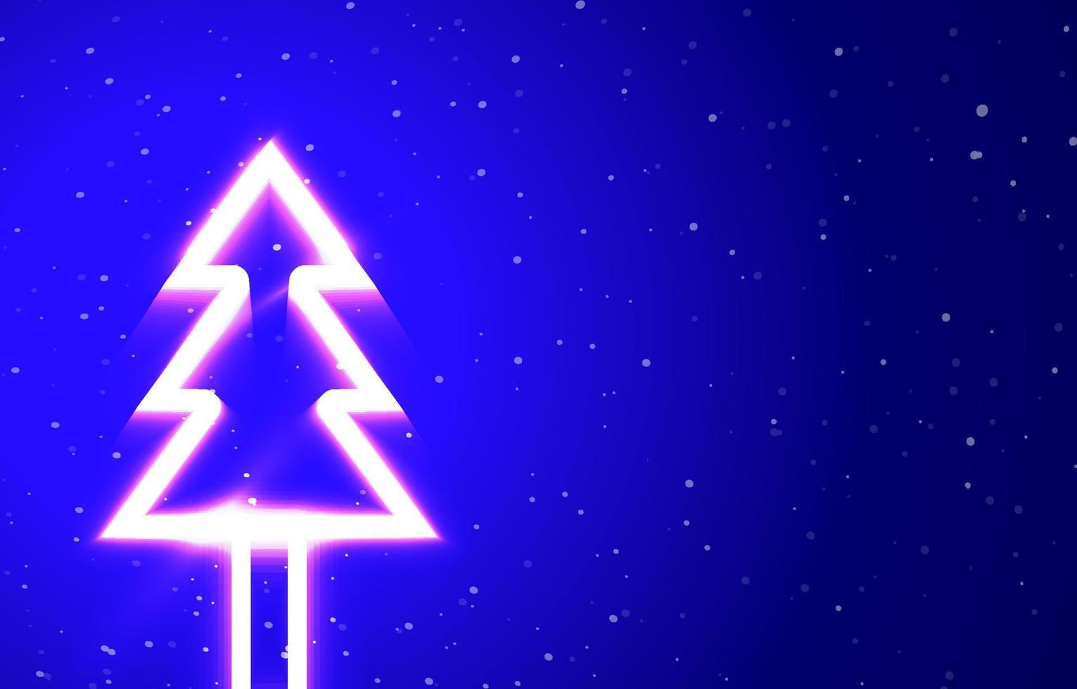Pine Tree Neon Privatsammlung. Laden Sie den einzigartigen super leuchtenden Neonbaum-Weihnachtsvektor herunter. Licht platzen. Design-Element lineares Neon-Symbol. toller Name jede Nacht. Banner mit Leerzeichen. vektor