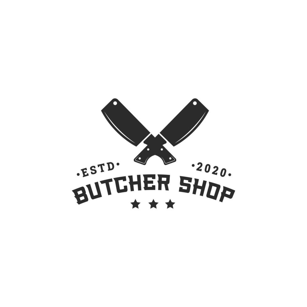 slaktare butik logotyp formgivningsmall vektor