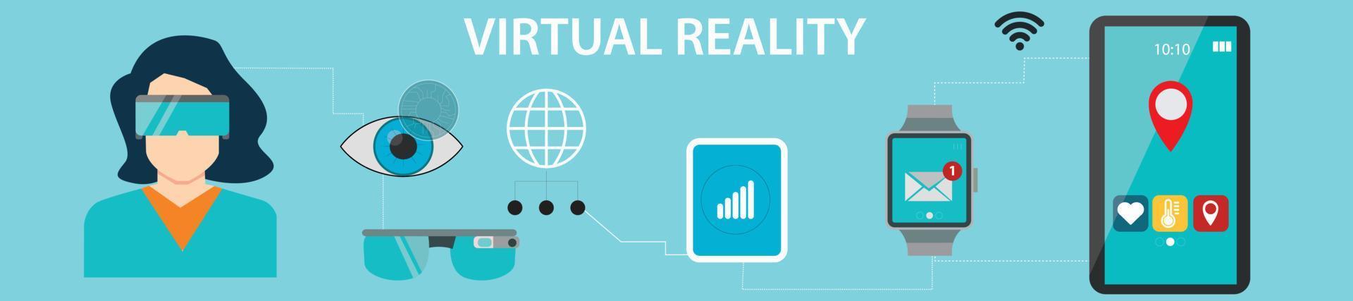 Menschen, die in einem Virtual-Reality-Universum interagieren vektor