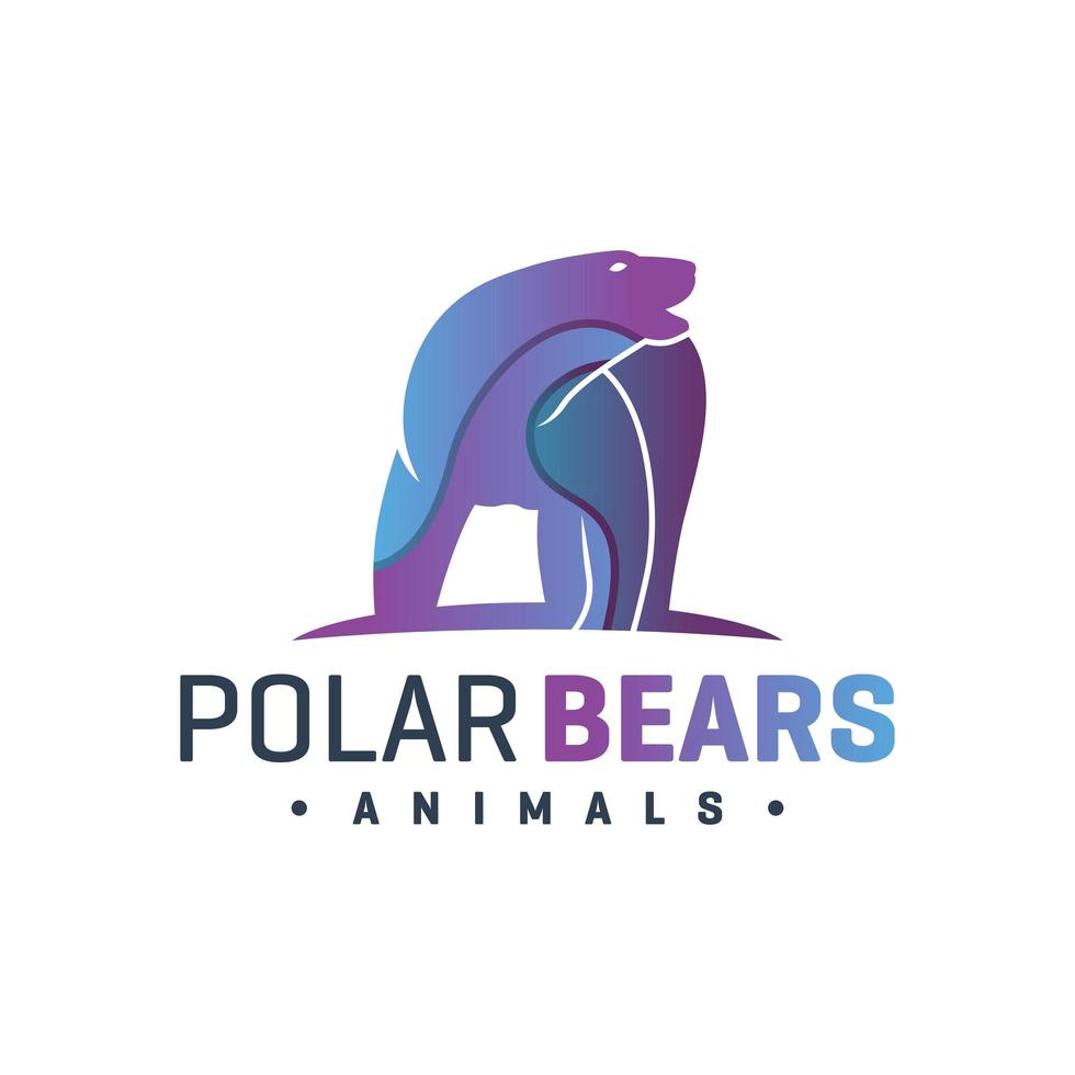 djur björn päls färg logotyp vektor