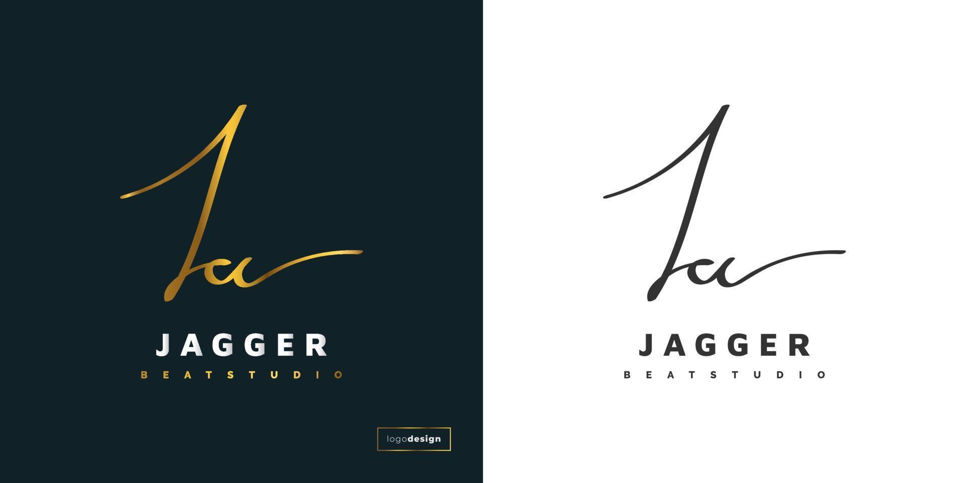 ja anfängliches Logodesign mit Handschriftstil. elegantes Ja-Signatur-Logo oder Symbol für Geschäftsidentität vektor