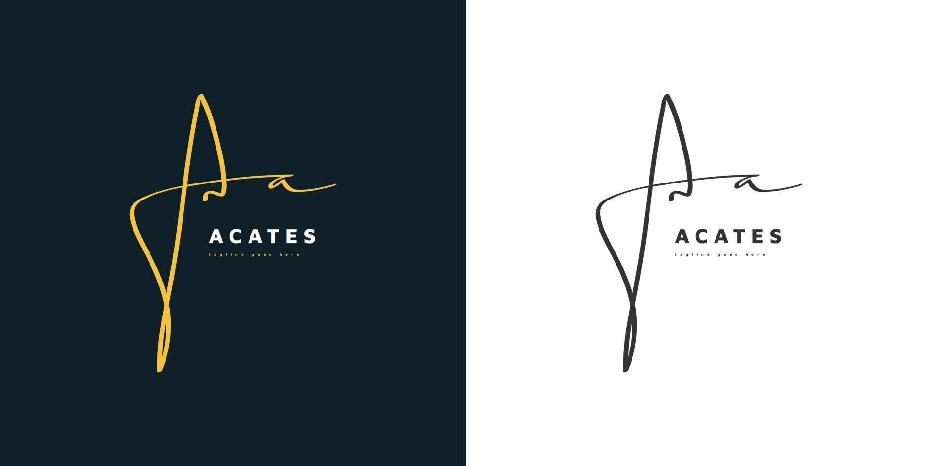 elegant och minimal initial aa logotypdesign med handstil. en signaturlogotyp eller symbol för företagsidentitet vektor