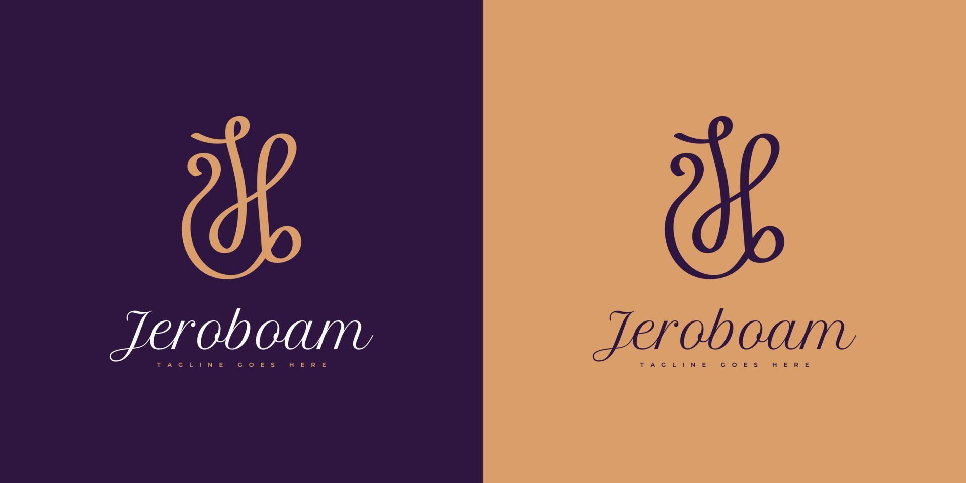 elegant db eller jb initial logotypdesign med handstil. db eller jb signaturlogotyp eller symbol för företagsidentitet vektor