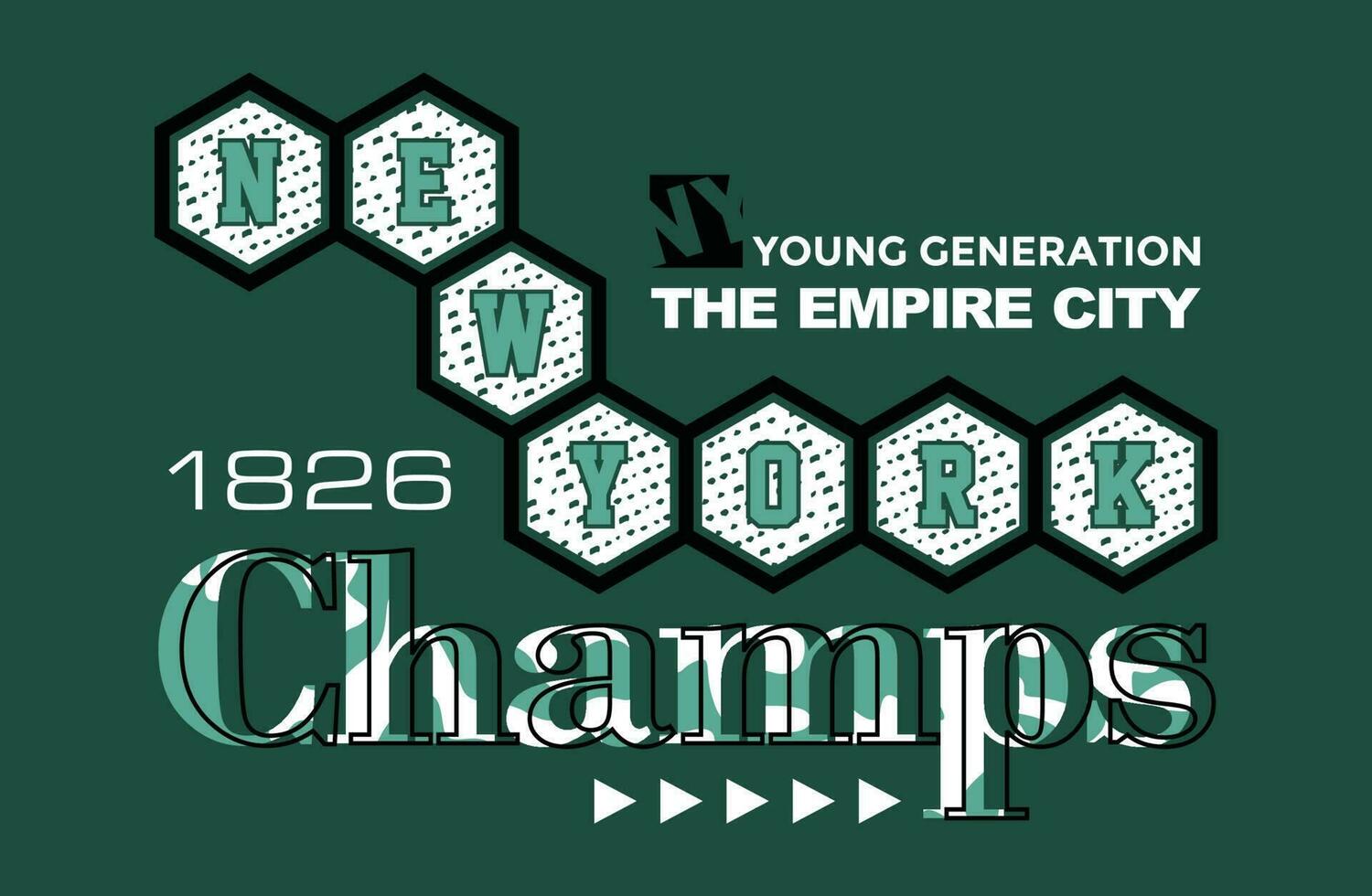 Champs Schriftzug Hände Typografie Grafikdesign in Vektor-Illustration. vektor