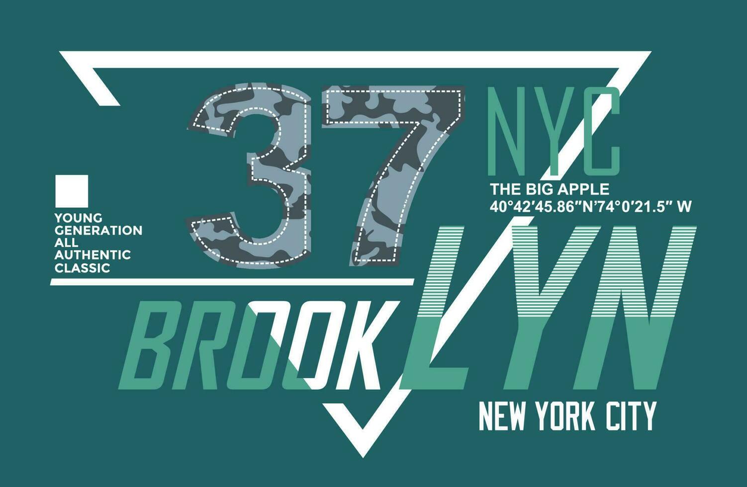 Brooklyn Schriftzug Hände Typografie Grafikdesign in Vektor-Illustration. vektor