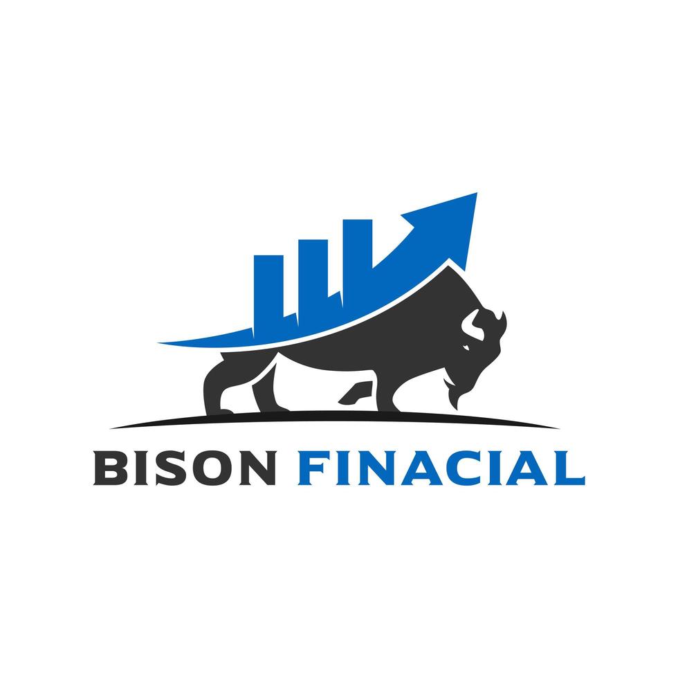 Bison Finanzlogo-Designvorlage vektor