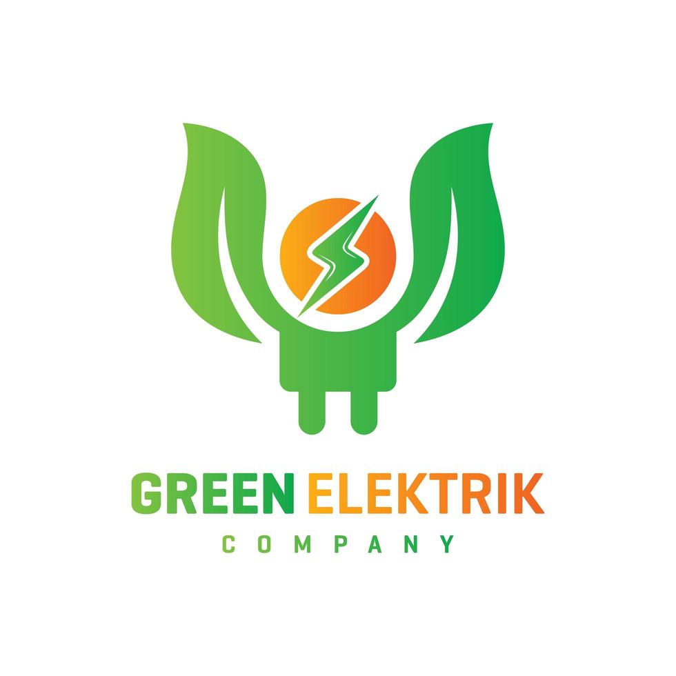 grünes elektrisches Logo entwerfen Sie Ihr Unternehmen vektor