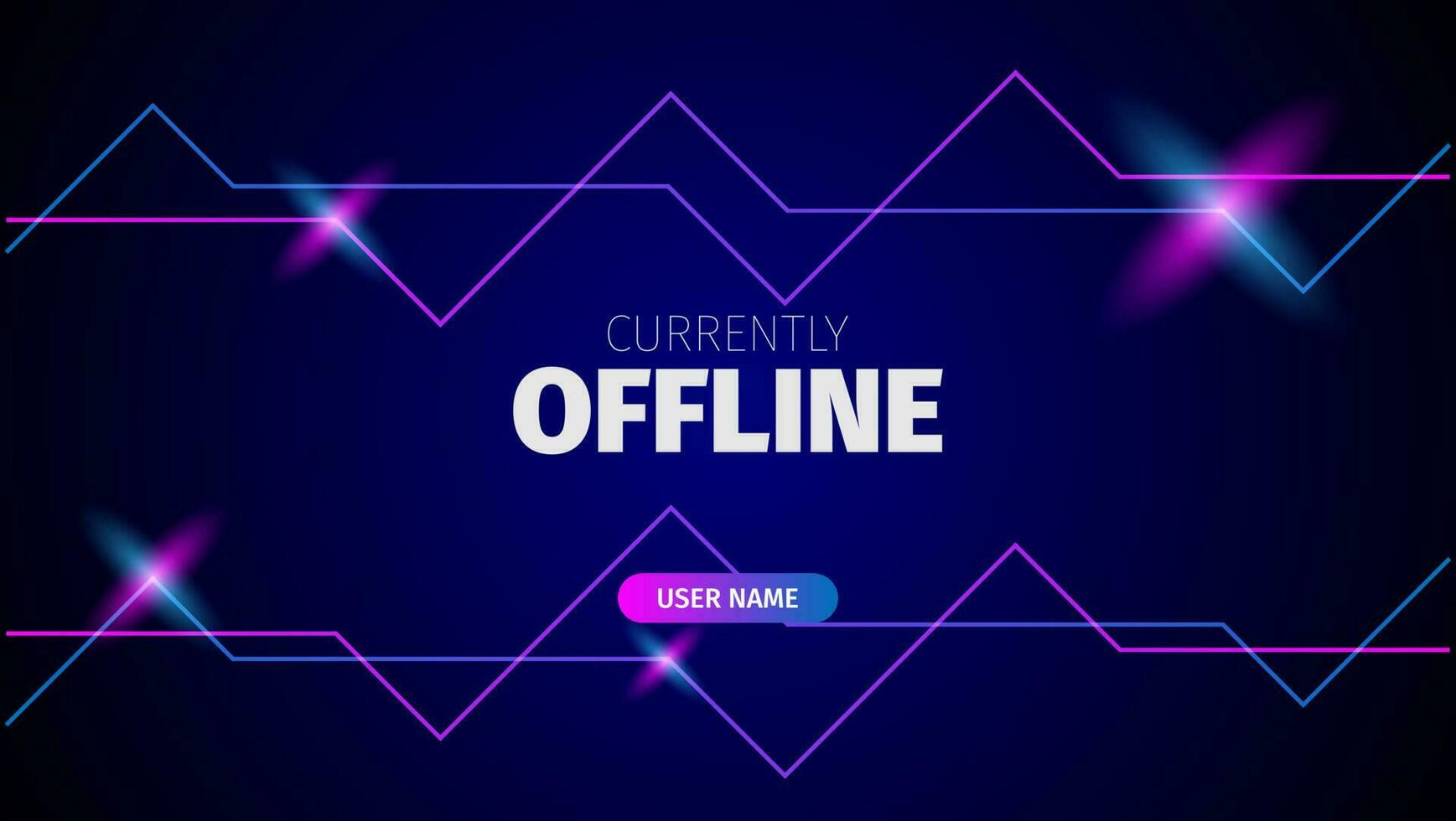 Offline-Streaming-Bannerhintergrund mit blauem und rosa Neonlicht vektor