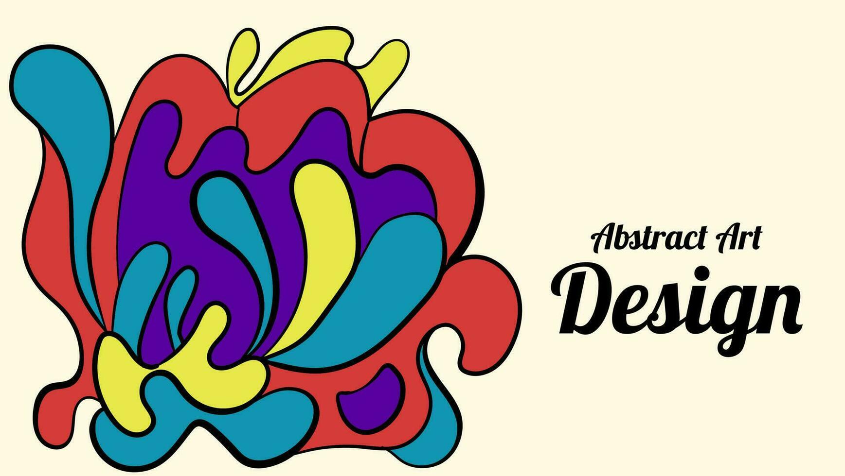 abstrakte Doodle-Design-Darstellung in Retro-Farbe vektor