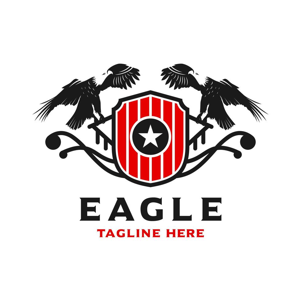 eagle shield logotyp formgivningsmall vektor