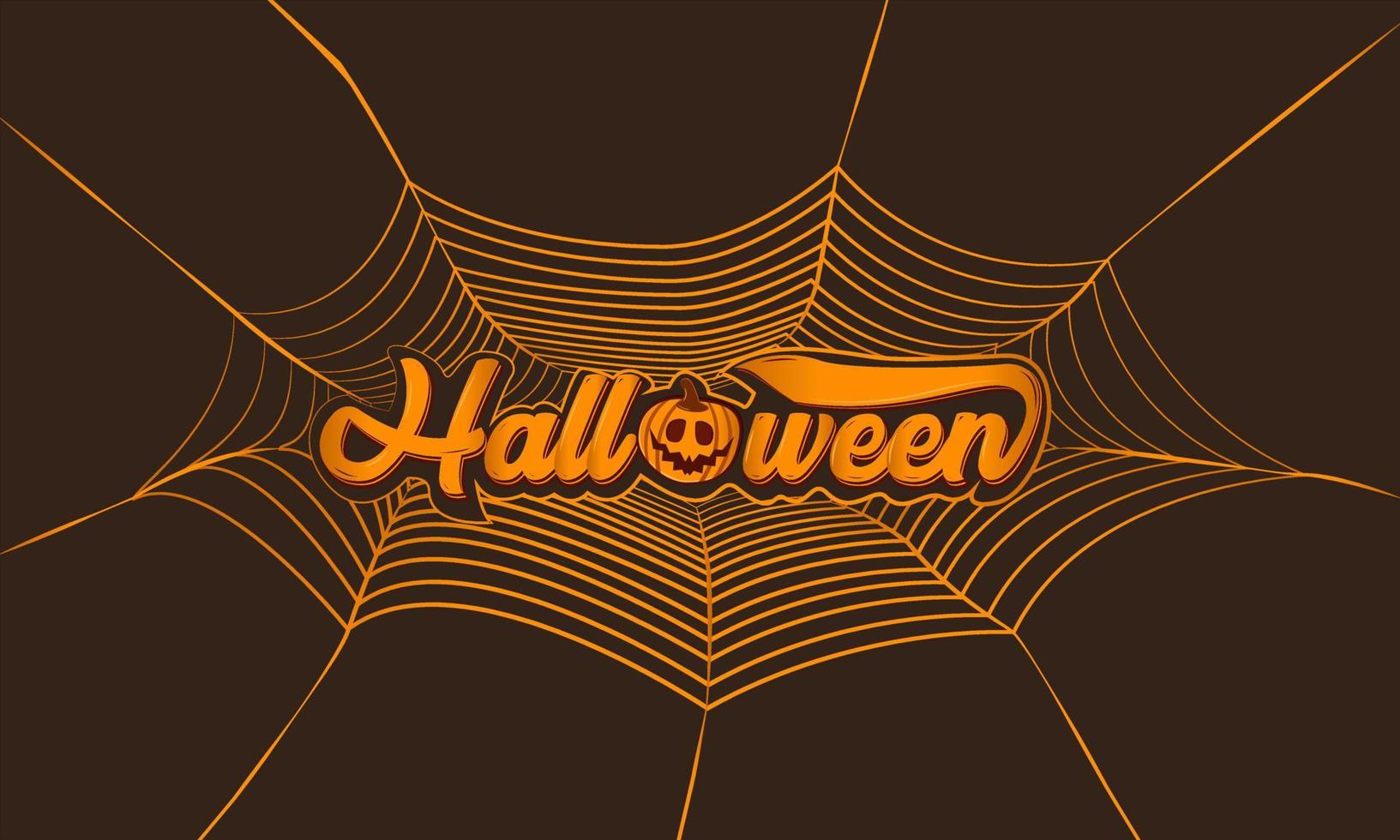 typografin lyder halloween och har en pumpakaraktär vektor