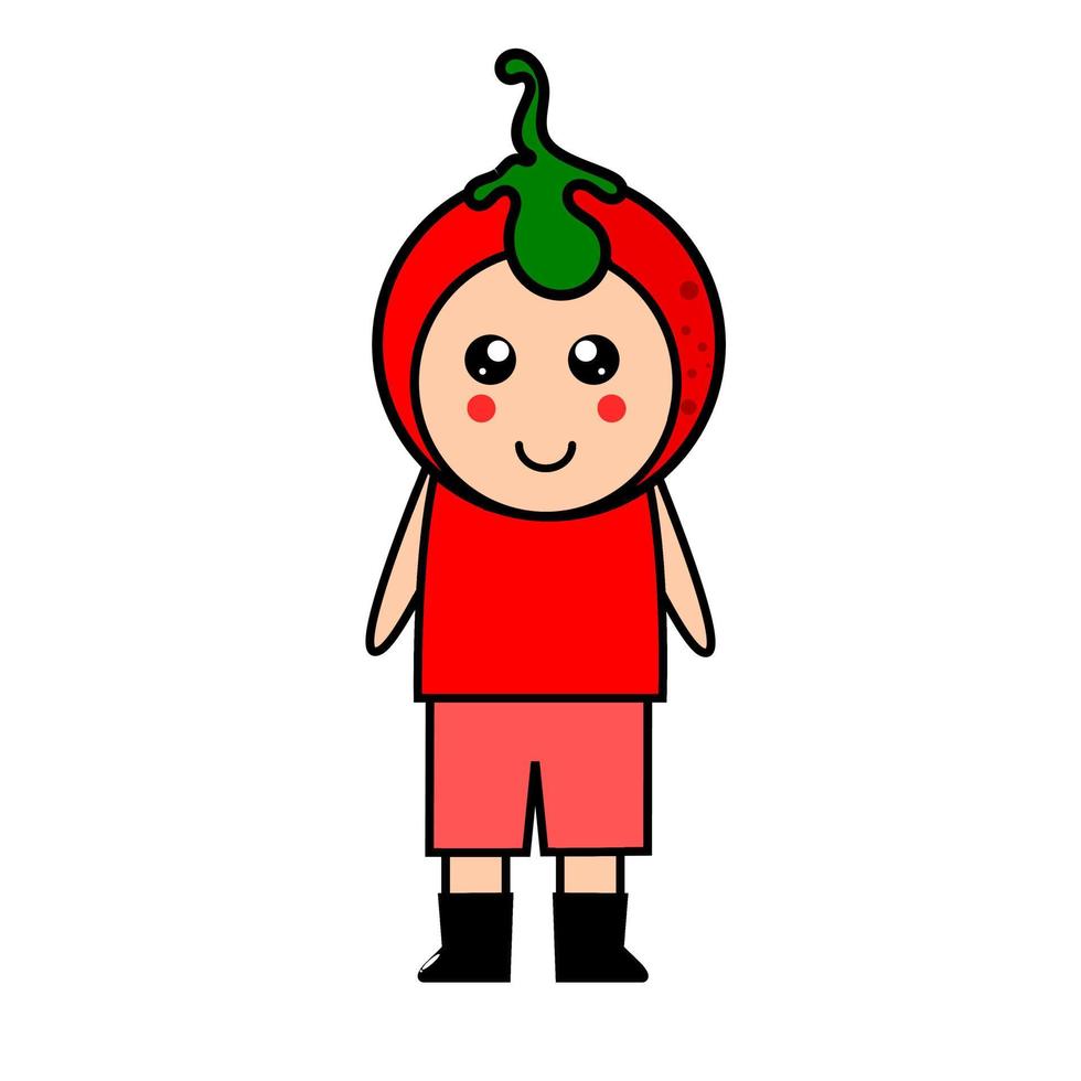 tomatmaskot. tomat seriefigur. vektor