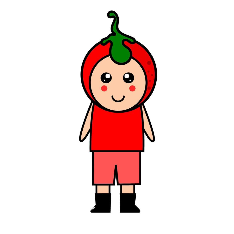 Tomaten Maskottchen. Tomaten-Cartoon-Figur. vektor