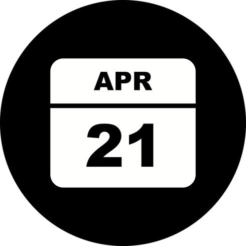 Datum des 21. April für einen Tagkalender vektor