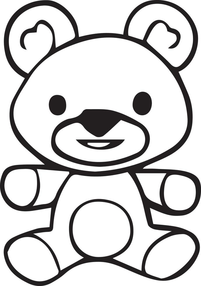björn målarbok söt tecknad ritning illustration gratis nedladdning vektor