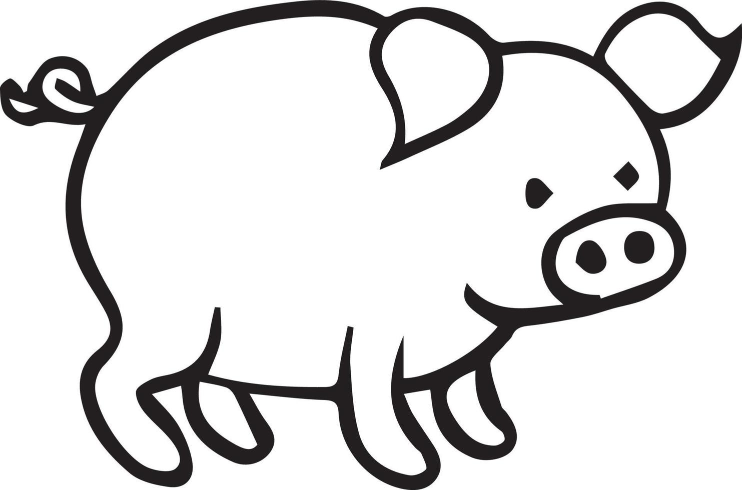 Schwein kostenlose Malvorlagen herunterladen süße Illustrationen vektor