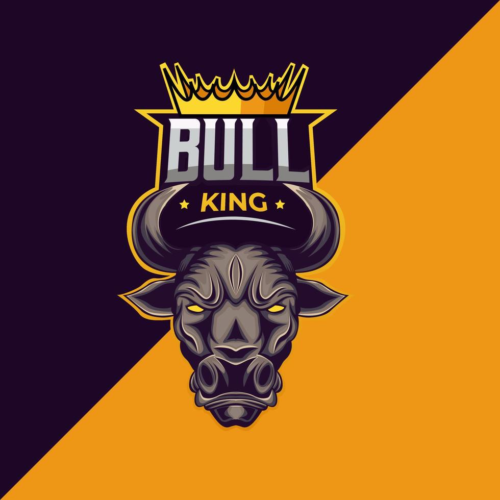 bull king maskot logotyp vektor