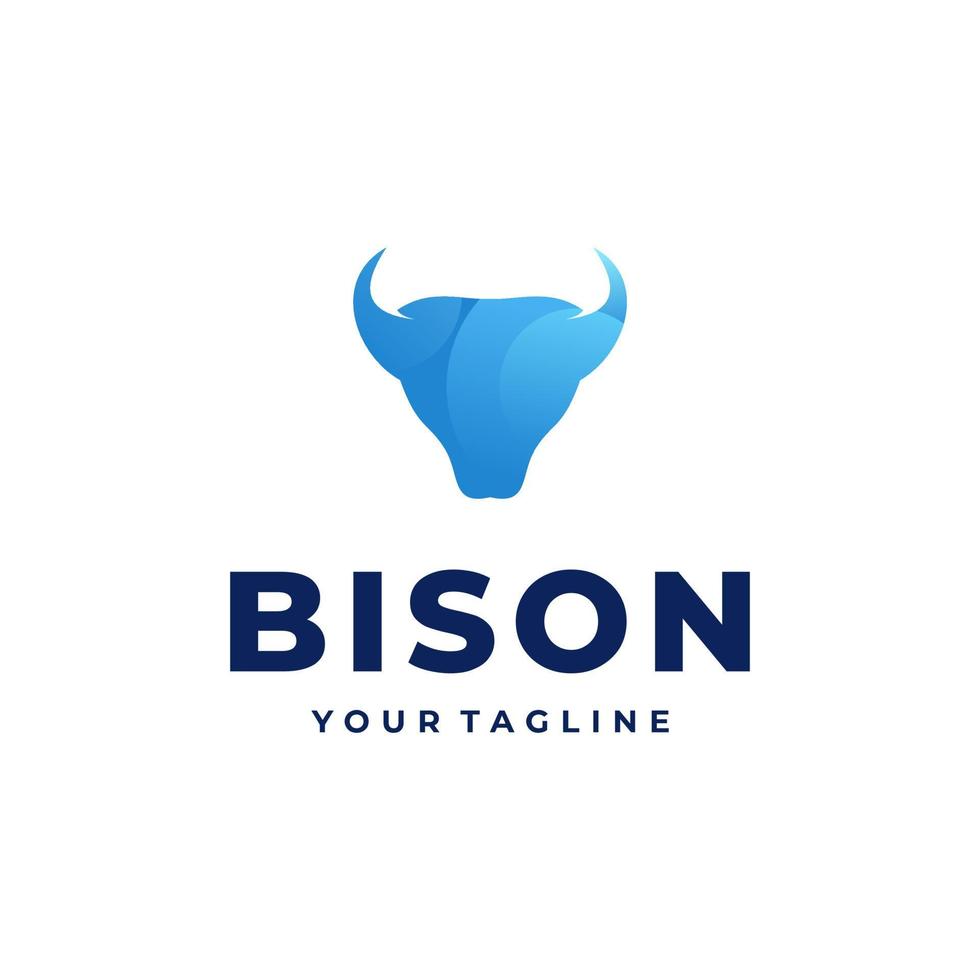bull bison head gradient logotypdesign vektor