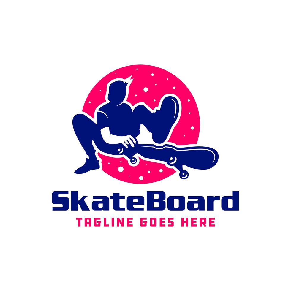 skateboard sport spel logotyp design vektor