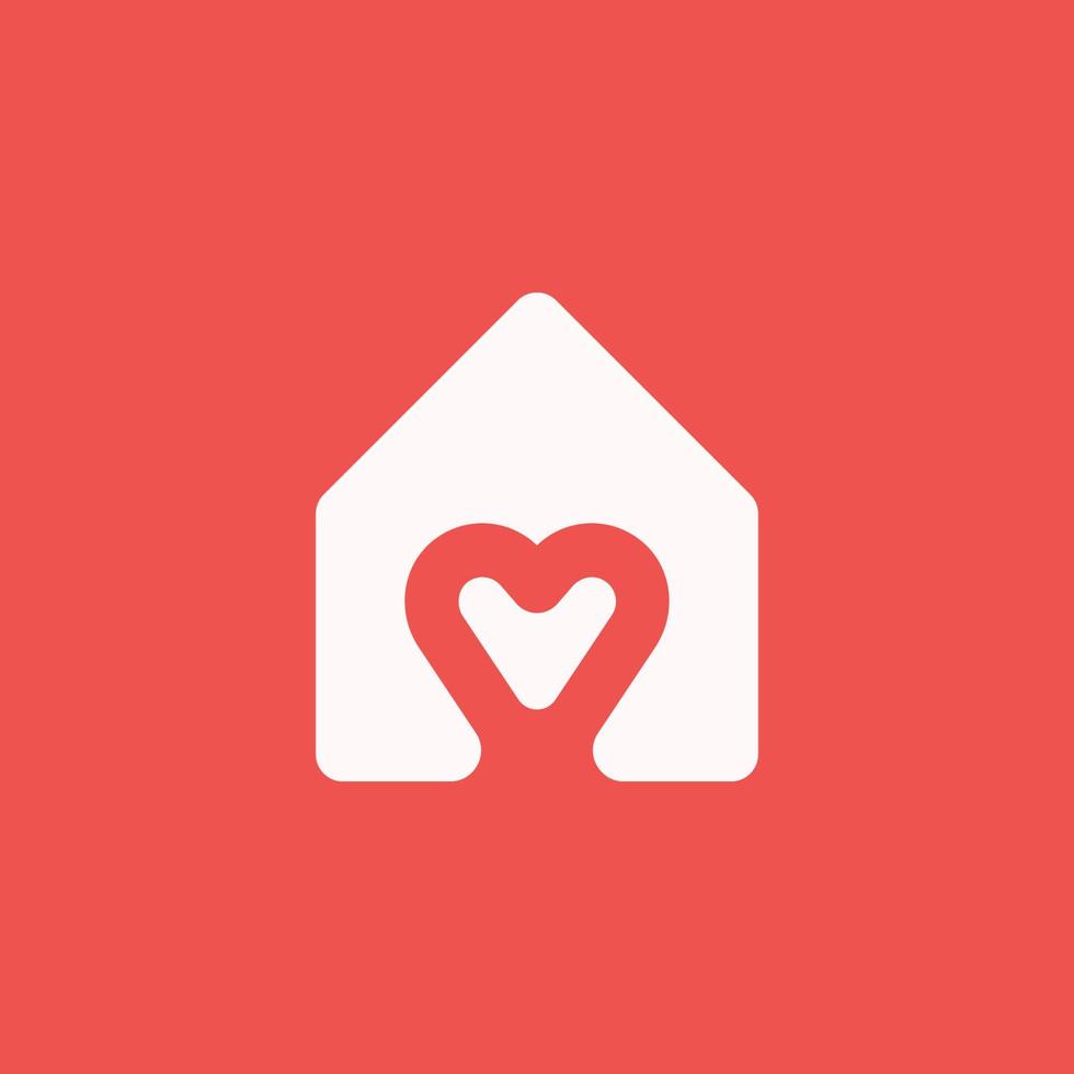 Haus mit Herzsymbol für Immobilienhaus vektor