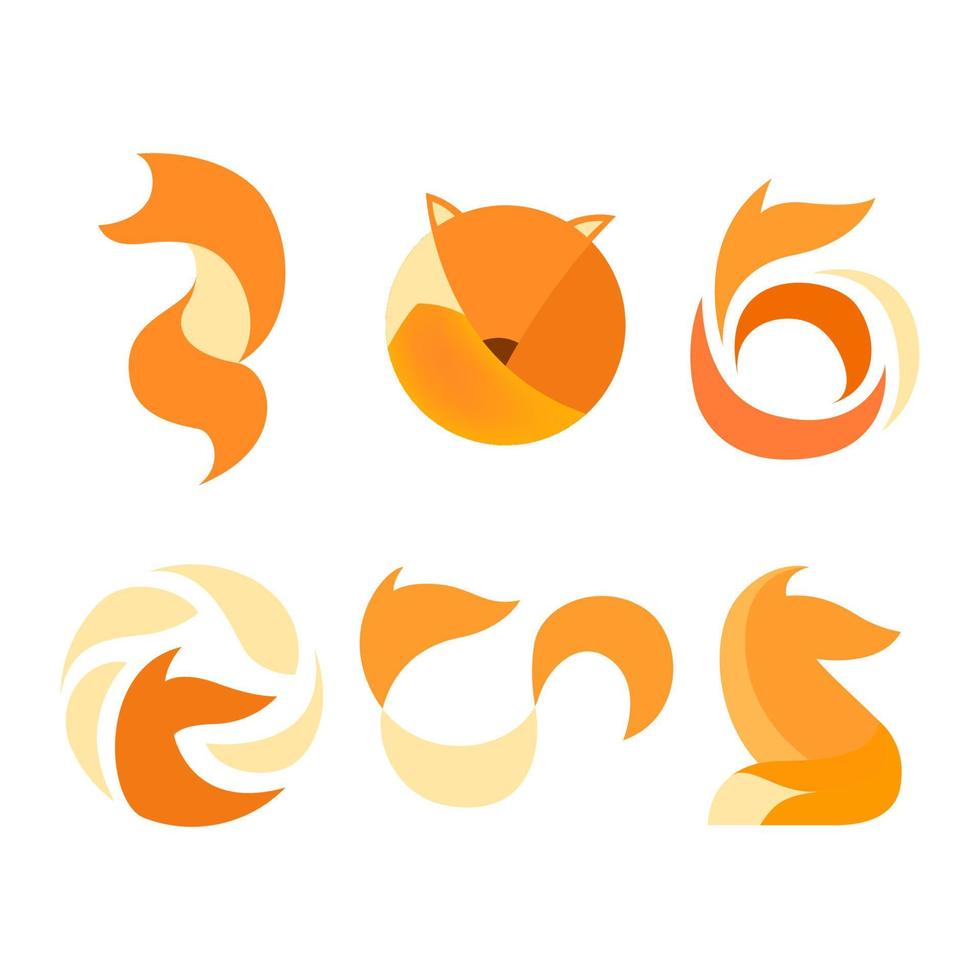 fox logotyp ikon symbol vektor grafisk design set