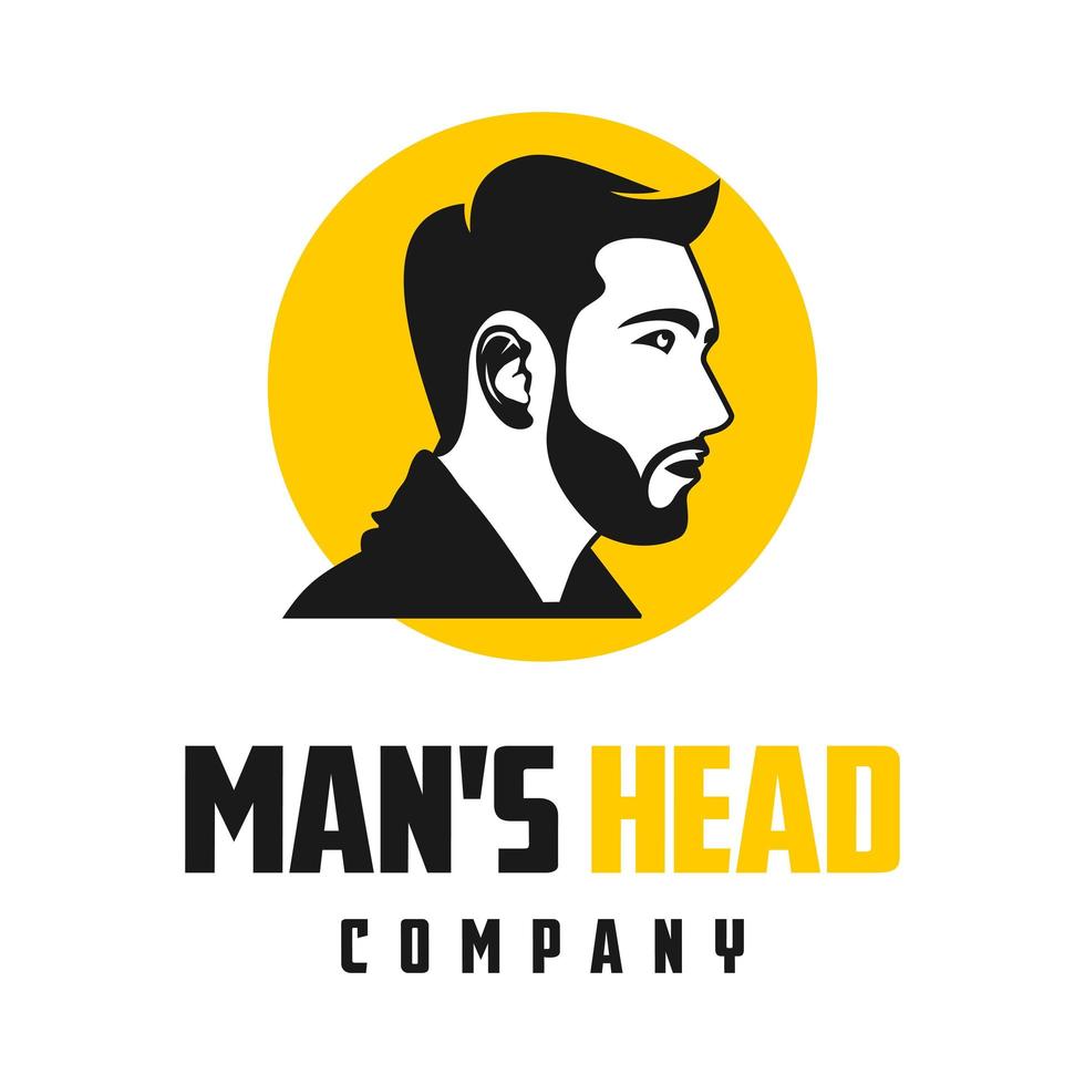 Mode für Männer Haare und Bart Logo-Design vektor