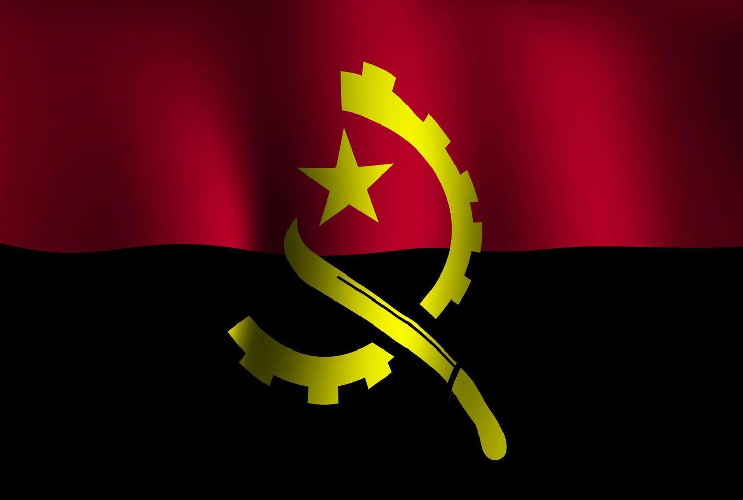 Angola Flagge Hintergrund winken 3d. Banner-Hintergrundbild zum Tag der nationalen Unabhängigkeit vektor