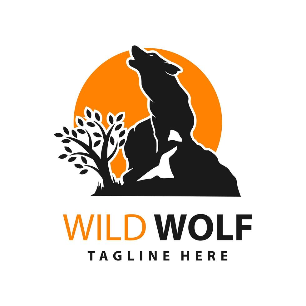 Designvorlage für das Logo des wilden Wolfs vektor