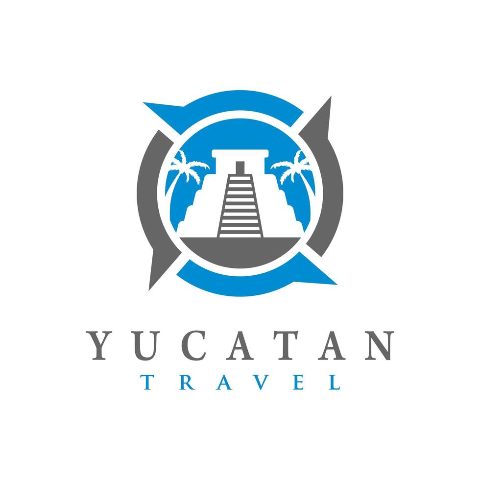 Yucatan tempel logotyp vektor