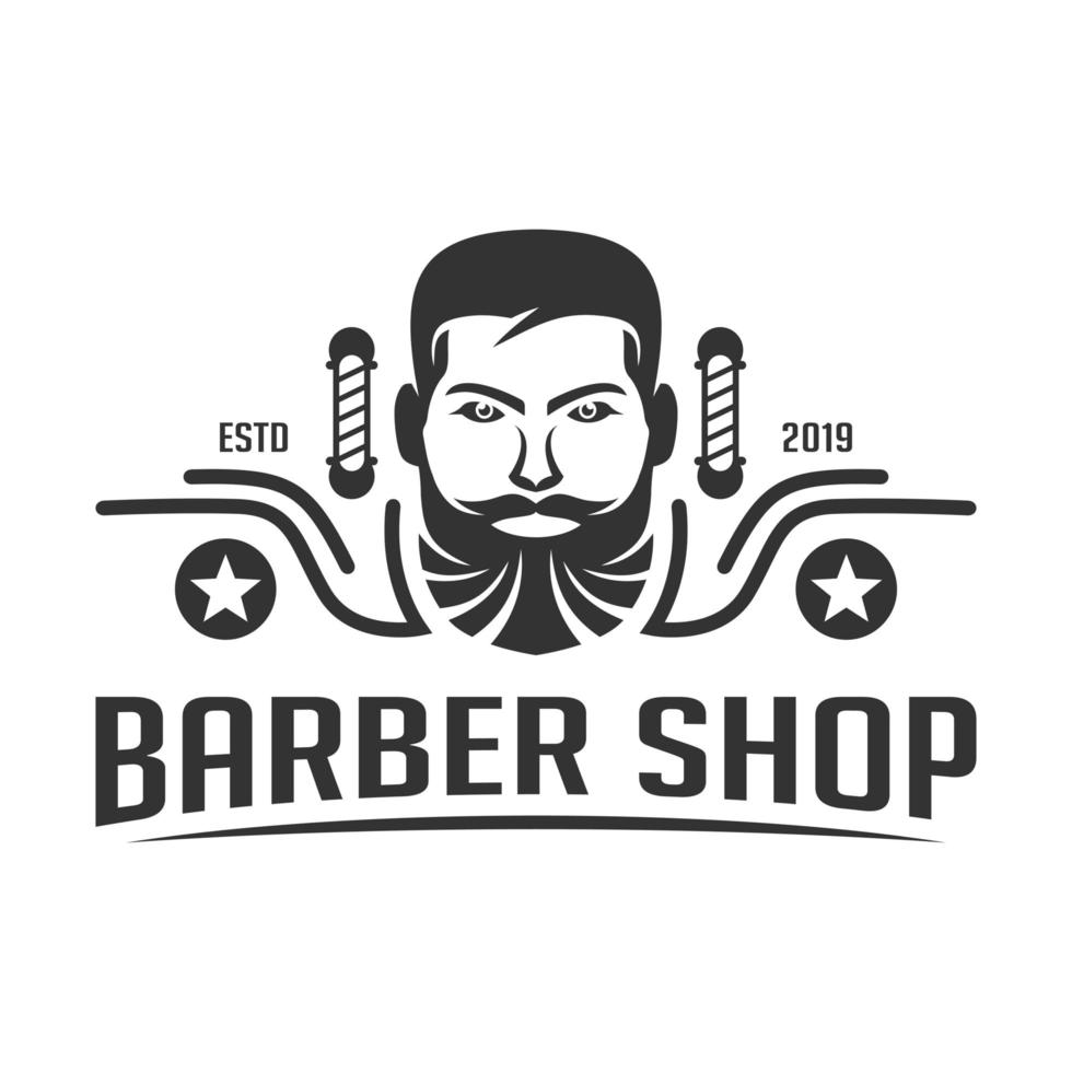 Vintage Friseur Logo Design für Männer vektor