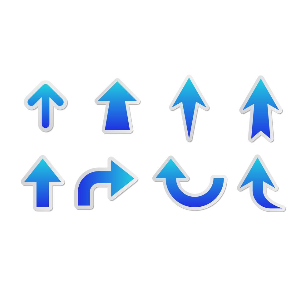 uppsättning av blå pilar mall vektor
