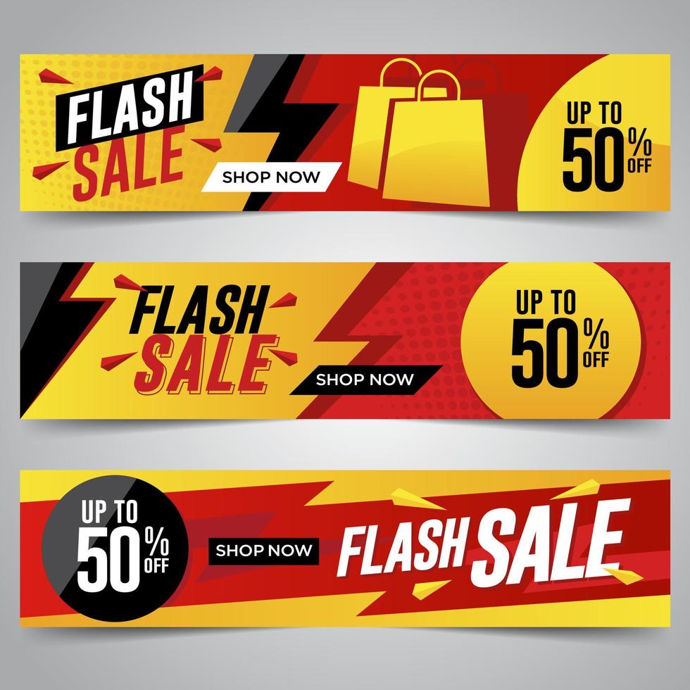 flash försäljning banners malldesign vektor