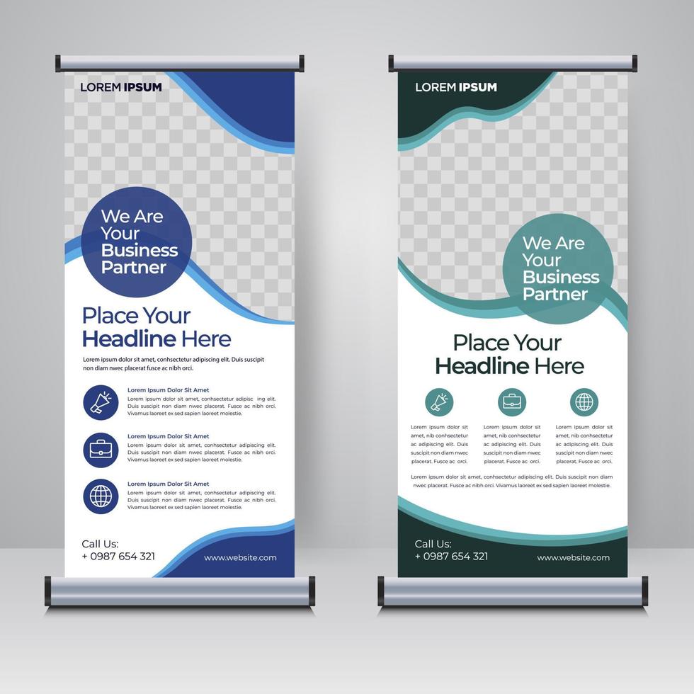 Corporate Rollup- oder X-Banner-Designvorlage vektor