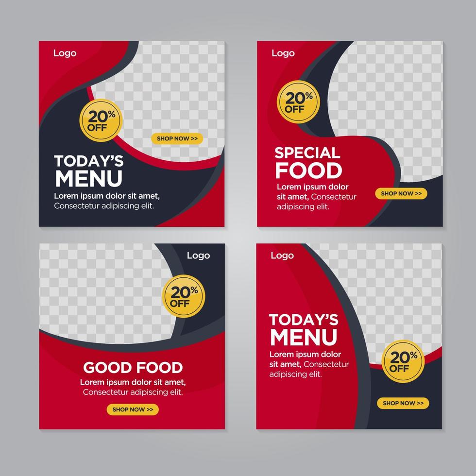 Restaurant Essen Social Media Banner Post Design Vorlage vektor