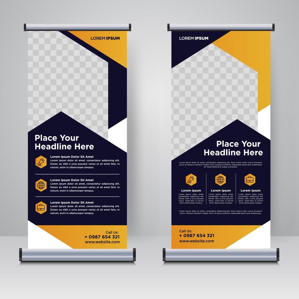 Corporate Rollup- oder X-Banner-Designvorlage vektor