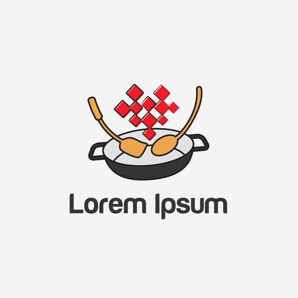 Liebe kochen Logo-Vorlage vektor