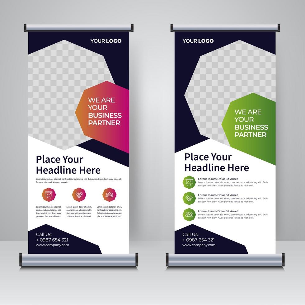 Corporate Rollup- oder X-Banner-Designvorlage vektor