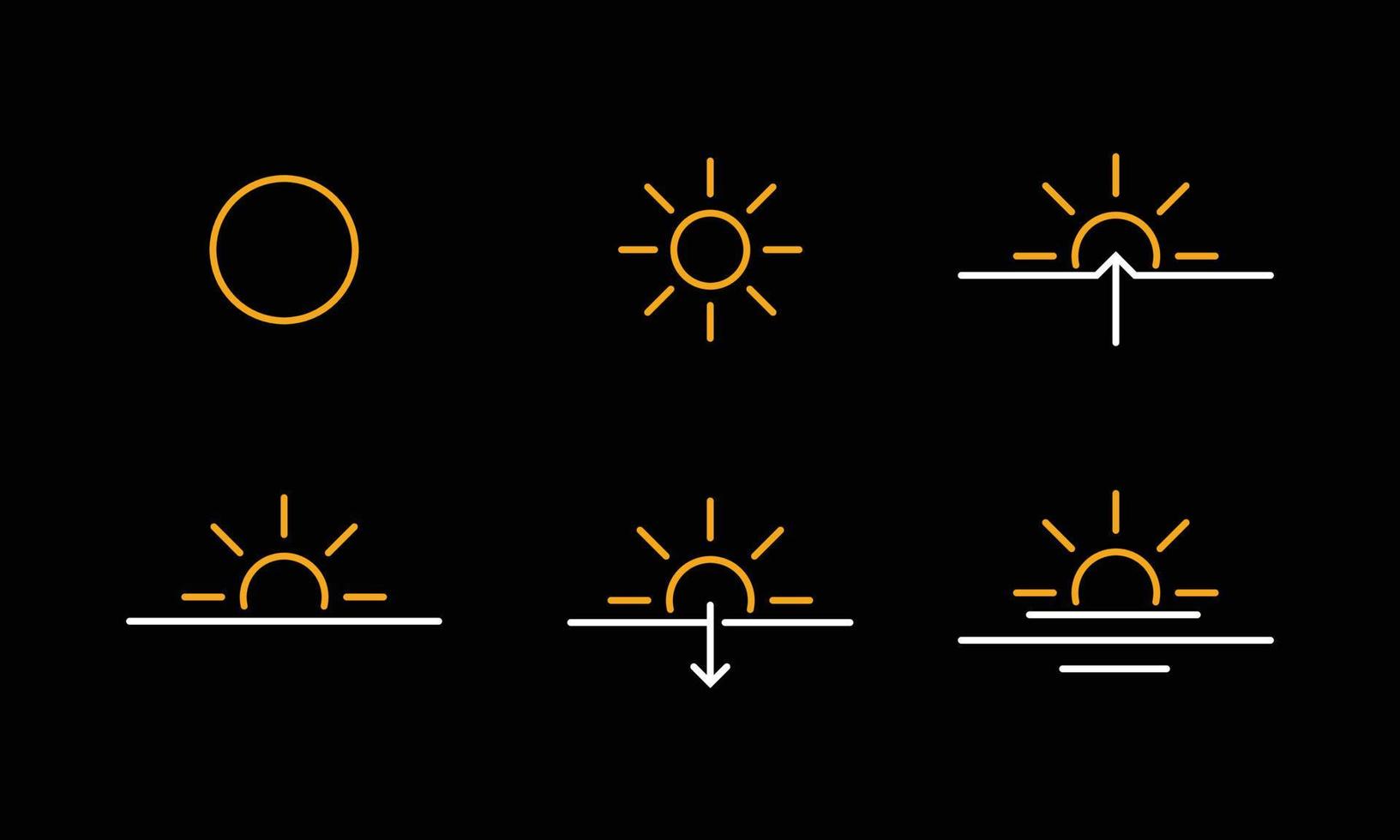soliga ikoner för väderprognos vektor