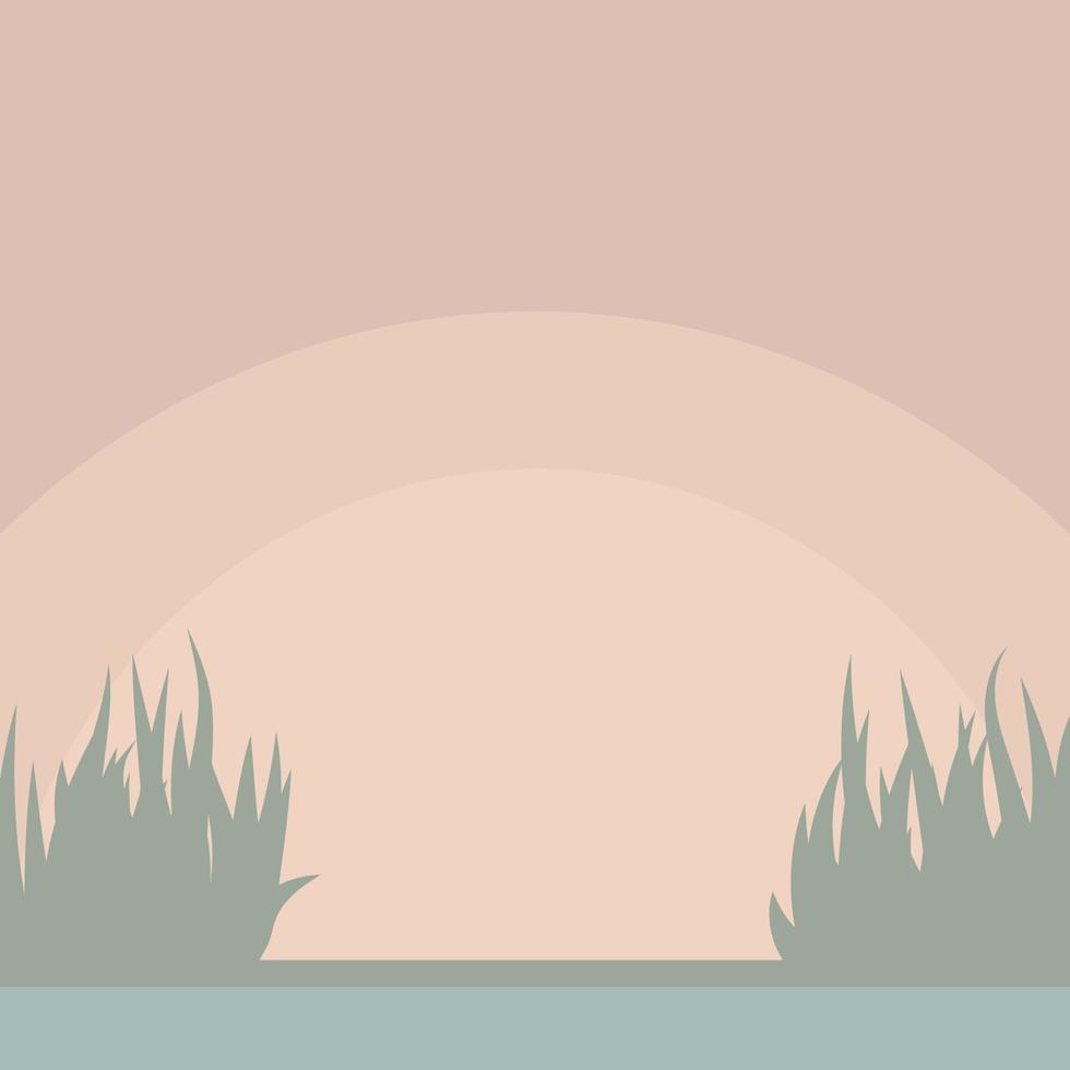 Broschüre mit Landschaft, Gras, Sonnenaufgang, Himmel auf weißem Hintergrund. vektor