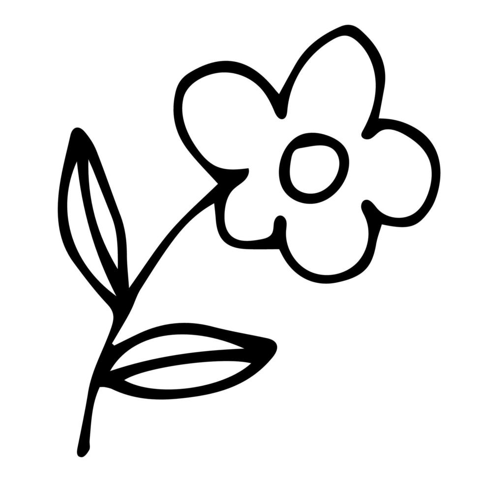 tecknad doodle fantasy blomma isolerad på vit bakgrund. vektor