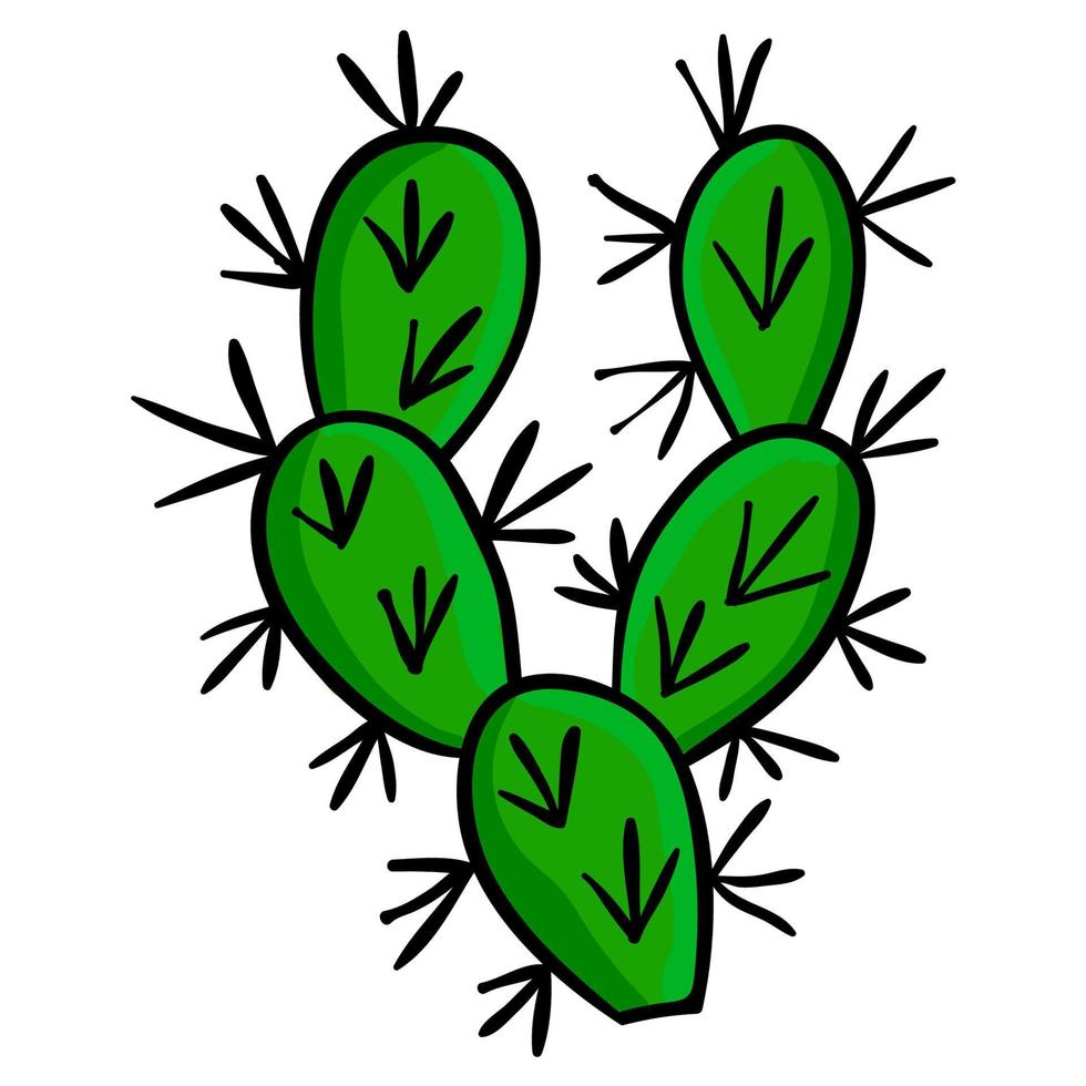 Cartoon-Kaktus isoliert auf weißem Hintergrund. vektor