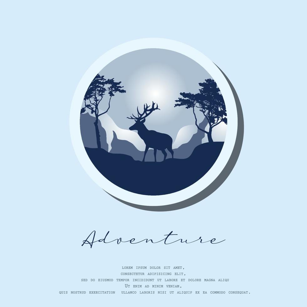 logotyp naturäventyr, vektor logotyp silhuett