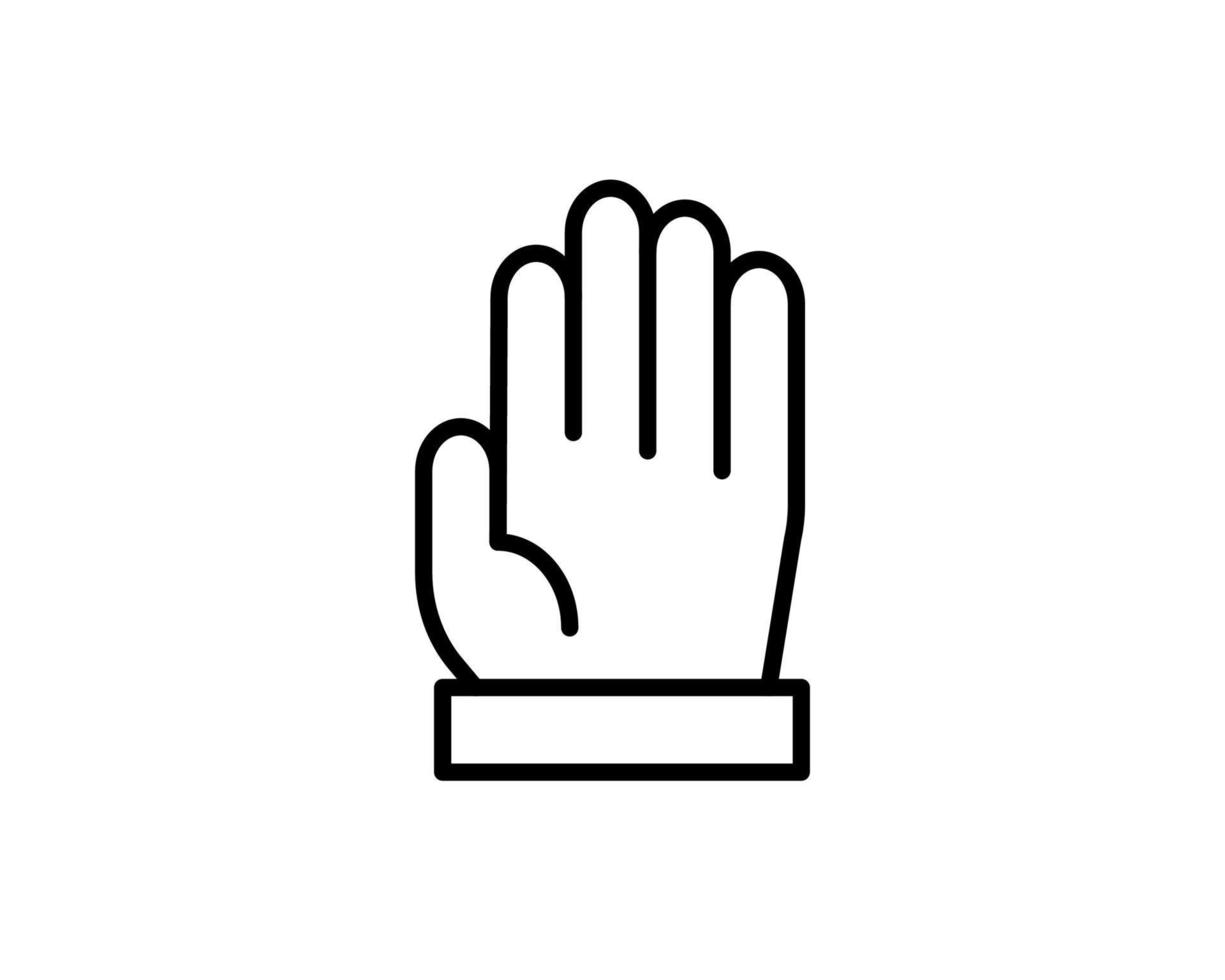 Hand-Stopp-Schild-Umriss-Symbol. Lineares Zeichen für mobiles Konzept und Webdesign. vektor