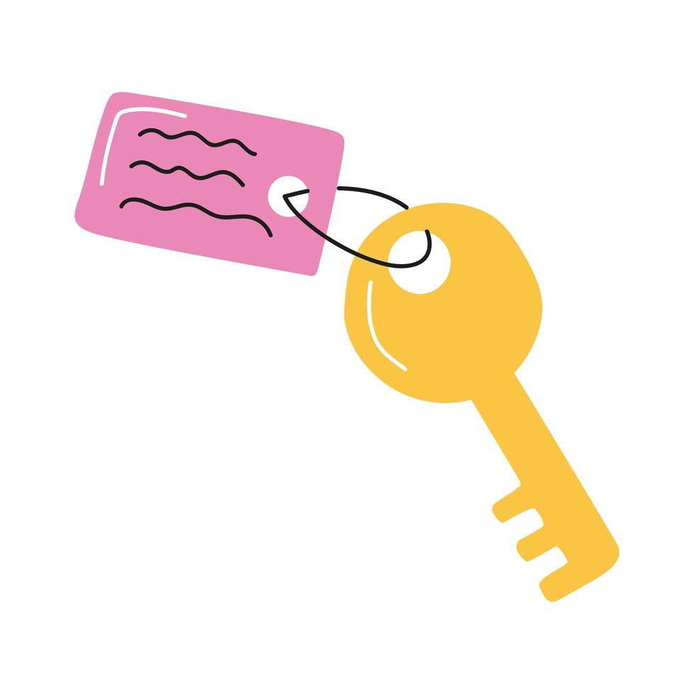 Schlüssel mit rosa Schlüsselanhänger vektor