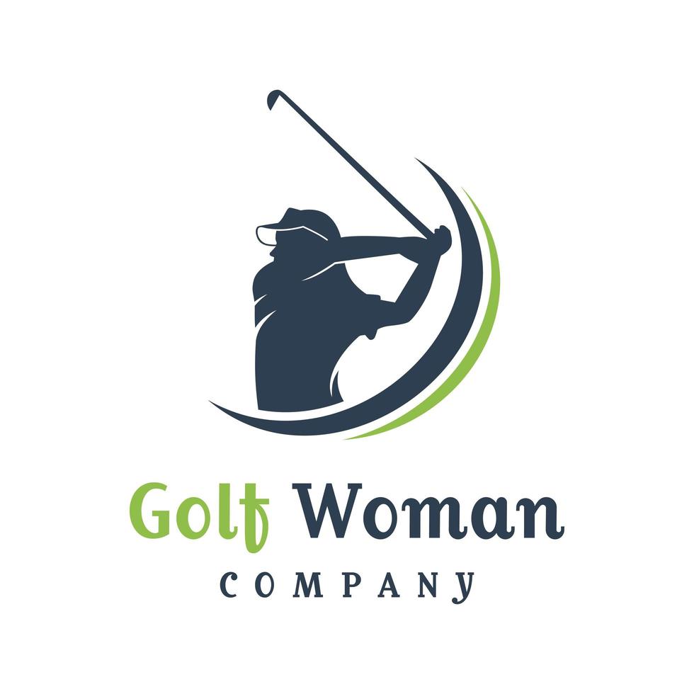 design av logotyp för golfsporter för kvinnor vektor