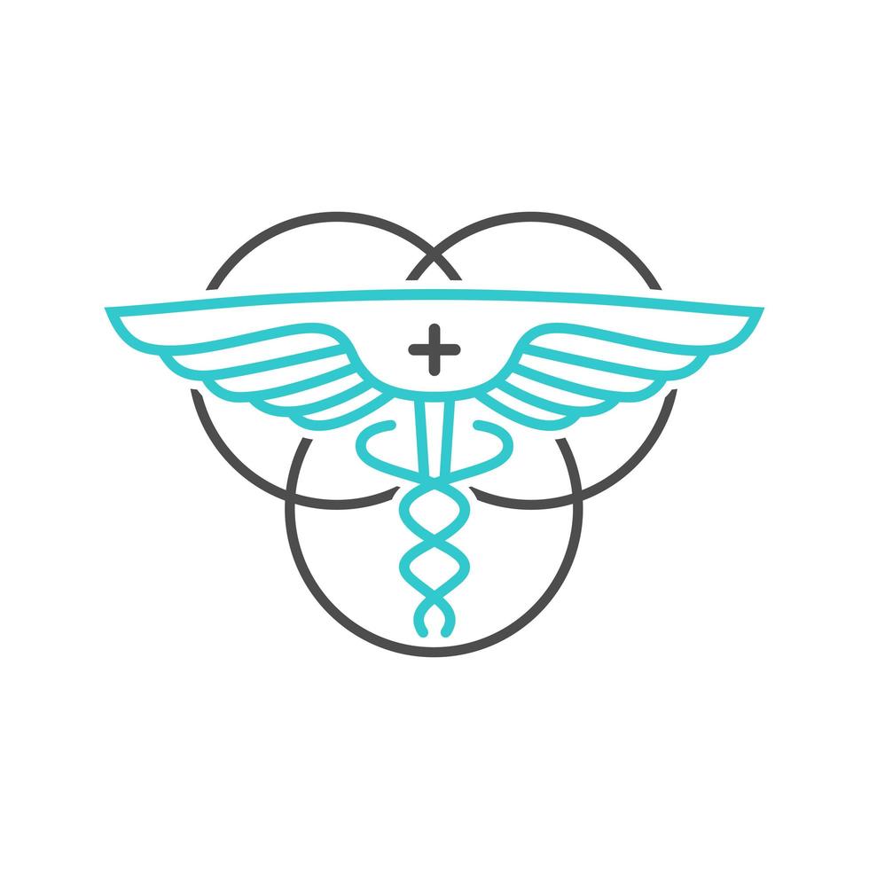 Umriss-Logo-Design-Kreis-Gesundheitssymbol vektor