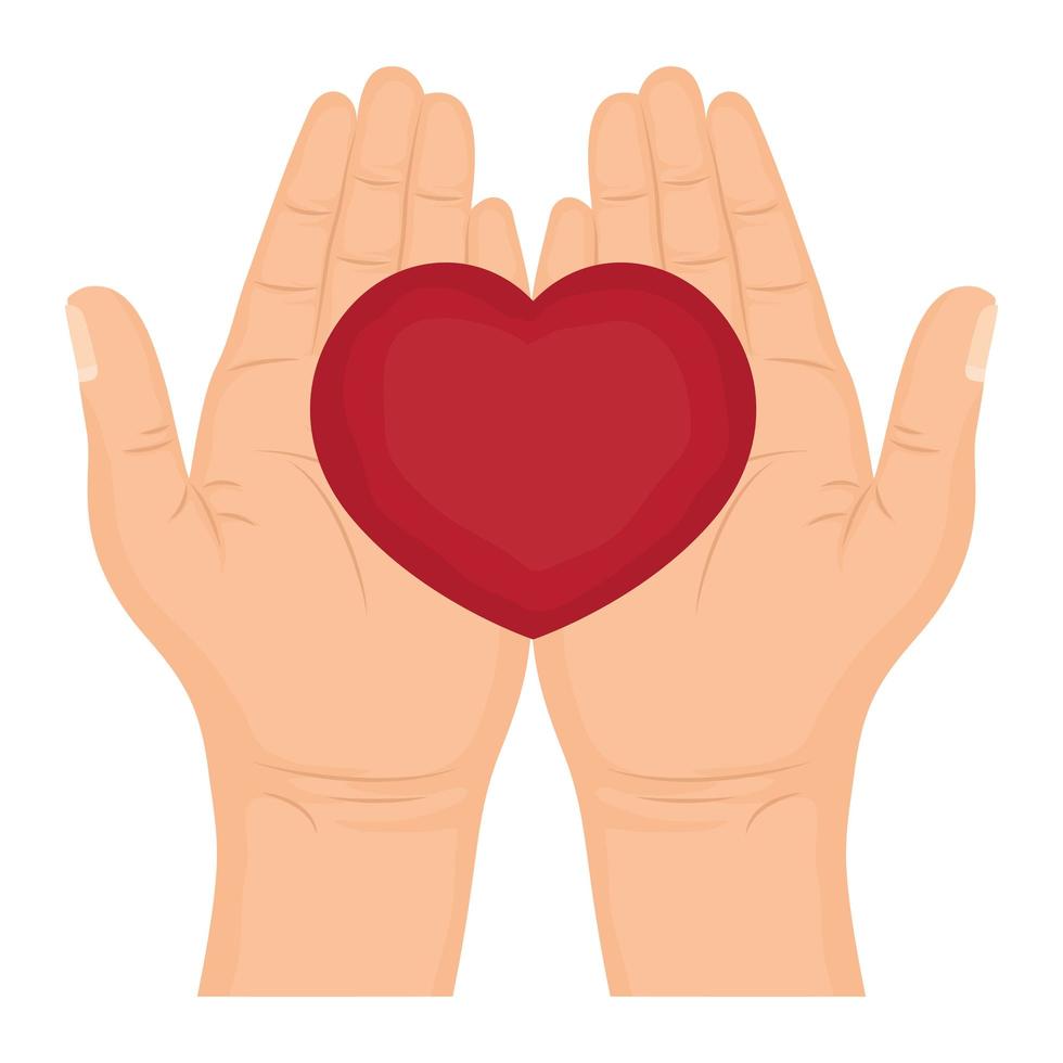 Hände heben Herz Liebe Symbol vektor