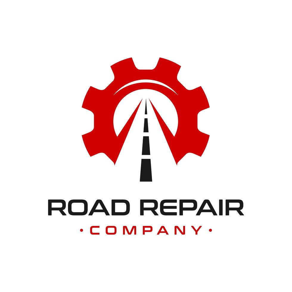 Logo-Design für defekte Straßenreparatur vektor